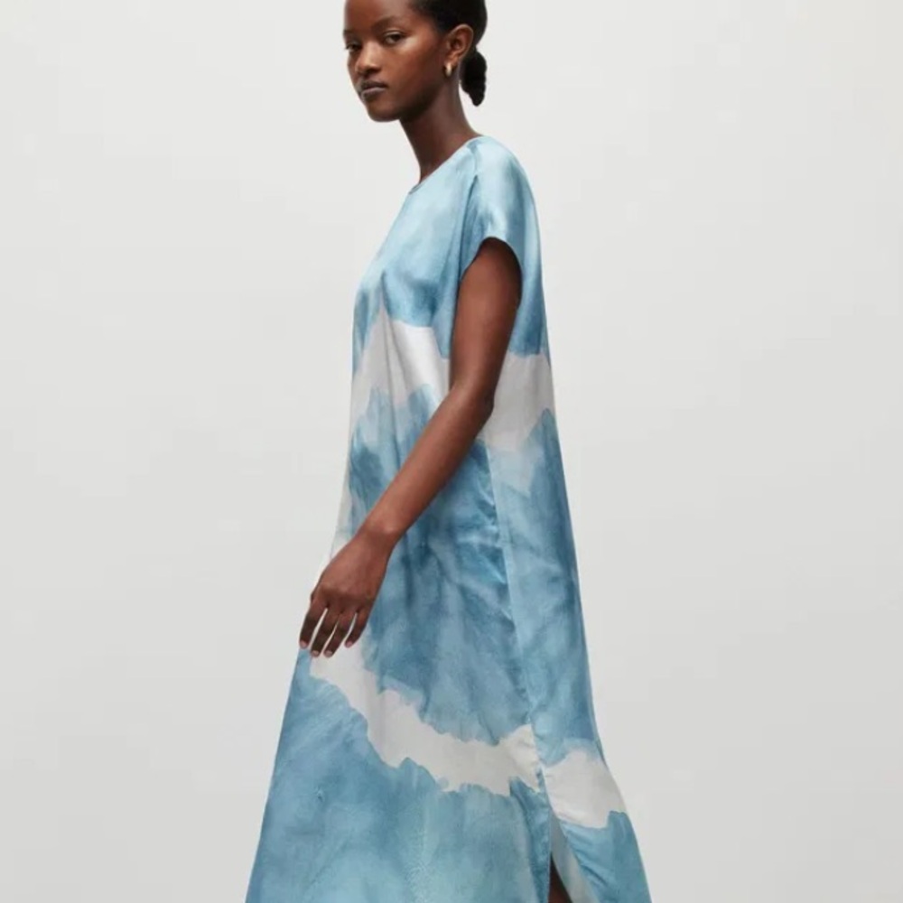 ALLSAINTS Etta Mariana Silk Blend TieDye Dress-NWT in Packaging Sz. UK16/US12 - Picture 3 of 6